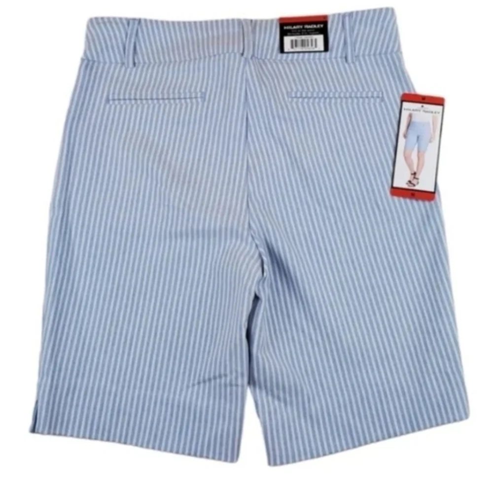 Hilary Radley Light Blue Striped Bermudas Shorts